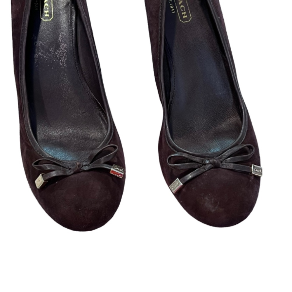 Coach Brown Suede Wedgw Heels Shoes 8.5 - Picture 7 of 14